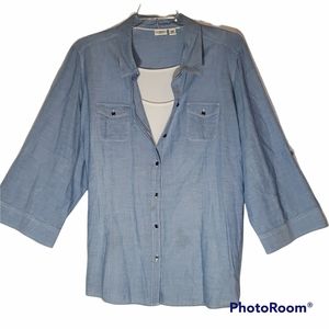 Cato's women's plus size 4x button up cotton shirt. 733